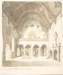 Lea Castle, Worcestershire, Büyük Salonda Görünüm, Batıya Bakış, ca. 1816.