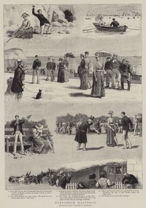 Երկու երեխա ունեցող կին ՝ մեջքին հեծած by John Charles Dollman