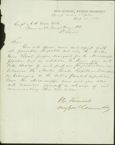 Tipton yakınlarındaki kampta Tümgeneral Komuta, Karargah, Batı Departmanı, J.C. Fremont, U.S.N. Kaptan A.H. Foote