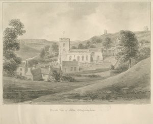 Alton - Kilise ve Evler: sepya çizimi by John Chessell Buckler