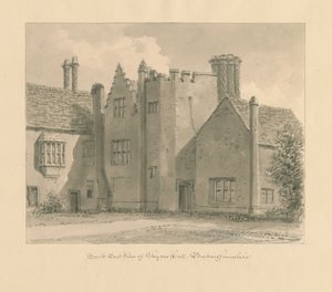 Buckinghamshire - Chenies Salonu: sepya çizimi, 1824 by John Chessell Buckler
