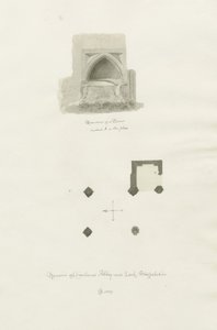Dieulacres Manastırı: sepya çizimi by John Chessell Buckler