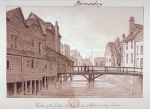 Dockhead Folly, Bermondsey, Londra, 1828 by John Chessell Buckler