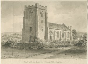 Kingsley Kilisesi: sepya çizimi, 1841 by John Chessell Buckler