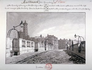 Londra Köprüsü, Southwark, Londra, 1827 by John Chessell Buckler