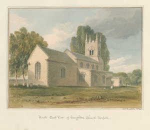 Norfolk - Houghton Kilisesi, 1826 by John Chessell Buckler