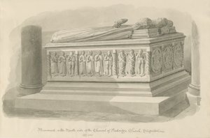 Penkridge Kilisesi - [Edward Littleton] Mezarı: sepya çizimi by John Chessell Buckler