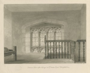 Pillaton Salonu - Şapelin İçi: sepya çizimi, 1841 by John Chessell Buckler