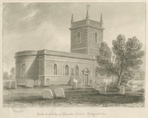 Rocester Kilisesi: sepya çizimi, [1841] (çizim) by John Chessell Buckler