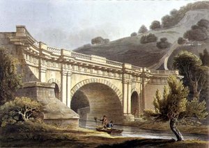 Su Kemeri Köprüsü, Claverton, John Hill (1770-1850) pub tarafından oyulmuş 