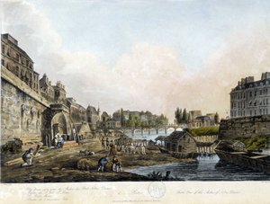 Paris: Notre-Dame Pont Görünümü - “Paris vu par J.C. Mats”, ed. Miller, Londra by John Claude Nattes