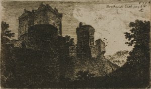 Güneybatıdan Borthwick Kalesi by John Clerk of Eldin