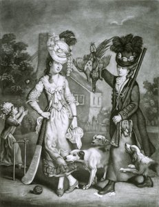 Bayan Wicket ve Bayan Tetik, 1778 (mezzotint)
