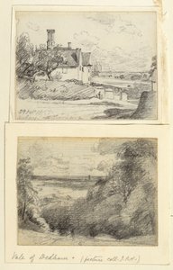 Gun Hill yakınlarında bir Malikane, 1815 ve Dedham, Langham, c.1815 by John Constable