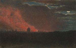 Hampstead'den Görülen Londra'daki Yangın by John Constable