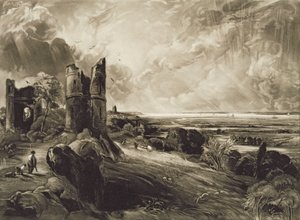 Hadleigh Kalesi, David Lucas (1802-81) tarafından 1832 dolaylarında oyulmuş (aşındırma ile mezzotint) by John Constable