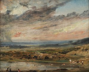 Hampstead Heath, Gölet ve Yıkananlar ile by John Constable