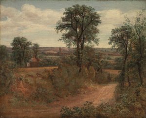 Dedham yakınlarındaki şerit by John Constable