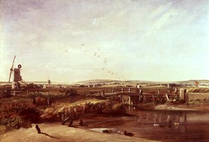 Mistley, Stour Vadisi (tuval üzerine yağlı boya) by John Constable
