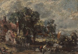 "Haywain" için eskiz by John Constable