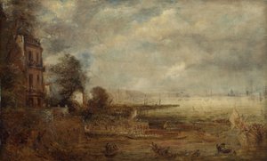 Whitehall Merdivenlerinden Görülen Waterloo Köprüsü, 1829 dolayları by John Constable
