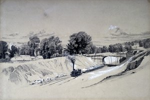Berkhamsted, Hertfordshire, 5 Haziran 1837 (kalem ve mürekkep ve kağıt üzerinde yıkama) by John Cooke Bourne