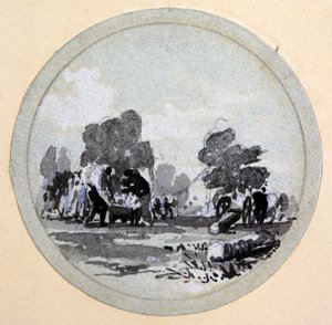 Temizlik, Londra ve Birmingham Demiryolu, c.1838 (kalem ve mürekkep ve kağıt üzerinde yıkama) by John Cooke Bourne