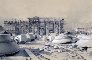 Euston Kemeri inşaatı, Ekim 1837 (kalem ve mürekkep ve kağıt üzerinde yıkama)