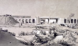 Hampstead Road Bridge, 5 Ekim 1836 (kalem ve mürekkep ve kağıt üzerinde yıkama) by John Cooke Bourne