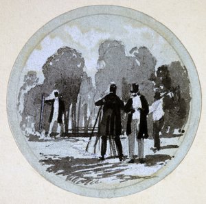Levelling, London & Birmingham Railway, c.1838 (kalem ve mürekkep ve kağıt üzerinde yıkama) by John Cooke Bourne