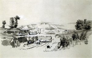 Linslade Tüneli, 23 Haziran 1837 (kalem ve mürekkep ve kağıt üzerinde yıkama) by John Cooke Bourne