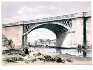 Nash Mill Köprüsü, Kings Langley yakınlarında, Hertfordshire, 1839 by John Cooke Bourne