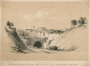 Londra ve Birmingham Demiryolunda Bourne'un Eskizlerinden Örnek by John Cooke Bourne