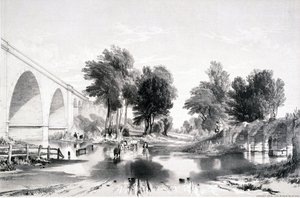 Blythe Nehri üzerindeki Viyadük, Londra ve Birmingham Demiryolu, 1839 by John Cooke Bourne