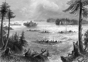 Ottawa ve St Lawrence nehirlerinin kavşağı, Kanada, 1842.