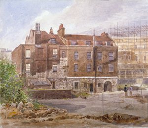 Almonry ofisinin doğu cephesi, Middle Scotland Yard, Westminster, Londra, 1884. by John Crowther