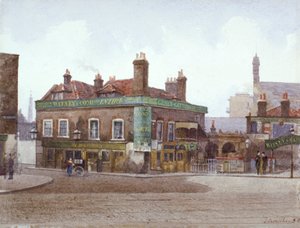 City Road ve Bath Street kavşağında Green Gate Tavern, Londra, c1880 by John Crowther