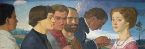 Daha Sonra Bazı İlkeller ve Madame Tisceron, 1912 (tuval üzerine tempera) by John Currie