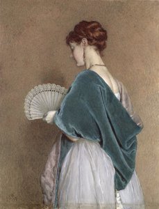 Yelpazeli Kadın, 1871 (kağıt üzerinde kalem ve tuvalet)