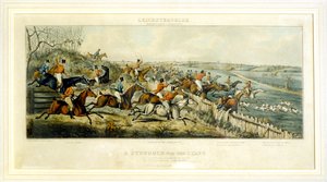 Bir Başlangıç için Mücadele, Leicestershires, Henry Alken (1785-1851) 1825 (renkli gravür) tarafından oyulmuş by John Dean (after) Paul