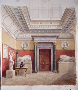 Heykel Galerisi, kuzey ucu, 1870 dolayları (kağıt üzerine suluboya) by John Dibblee Crace