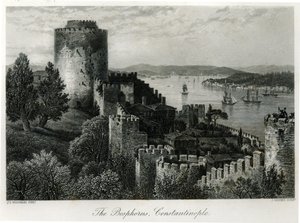 Boğaziçi, Konstantinopolis, J. Godfrey tarafından oyulmuş by John Douglas Woodward