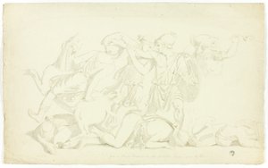 Amazonlar Savaşı ile Antik Kısma by John Downman