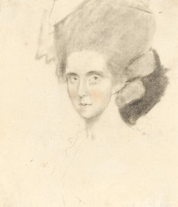 Strathmore Kontesi, 1781 (kağıt üzerinde siyah ve kırmızı tebeşirler bulunan kalem)