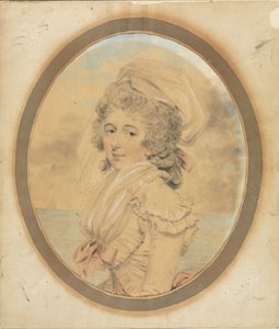 Korsesinde Pembe Fiyonklu Genç Hanım, 1792. by John Downman