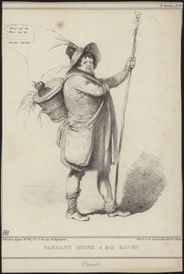Barnaby Rudge and his raven, illustration from 