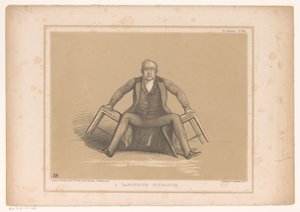 İki sandalye arasına düşen Robert Peel ile çizgi film Tehlikeli bir durum (nesne üzerindeki başlık) HB Sketches (nesne üzerinde seri başlığı) by John Doyle
