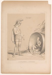 Spotprent, Sir Robert Peel ile tanıştı Alexander ve Diogenes (nesne üzerindeki başlık) HB Sketches (nesne üzerinde seri başlığı) by John Doyle