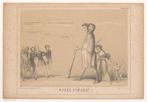 Spotprent bir araya geldi een tweehoofdig canavar Bogy geliyor! Fidanlık için bir alegori (nesne üzerindeki başlık) HB Sketches (nesne üzerinde seri başlığı) by John Doyle