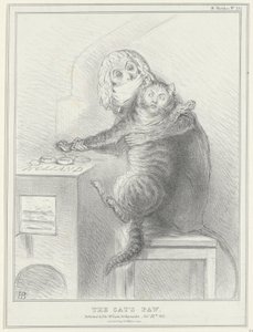 Spotprent op Talleyrand ve Palmerston, 1832 Kedinin Pençesi (nesne üzerindeki başlık) Siyasi Skeçler (dizi başlığı) by John Doyle